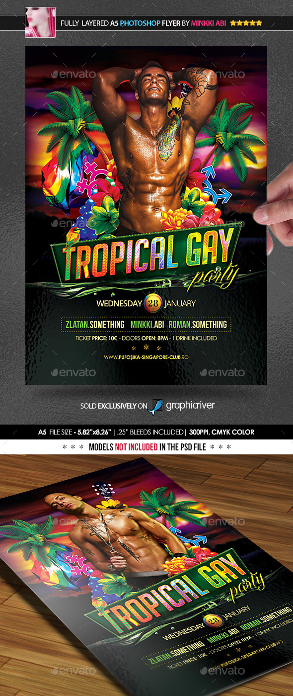 gay party flyers muscled gay